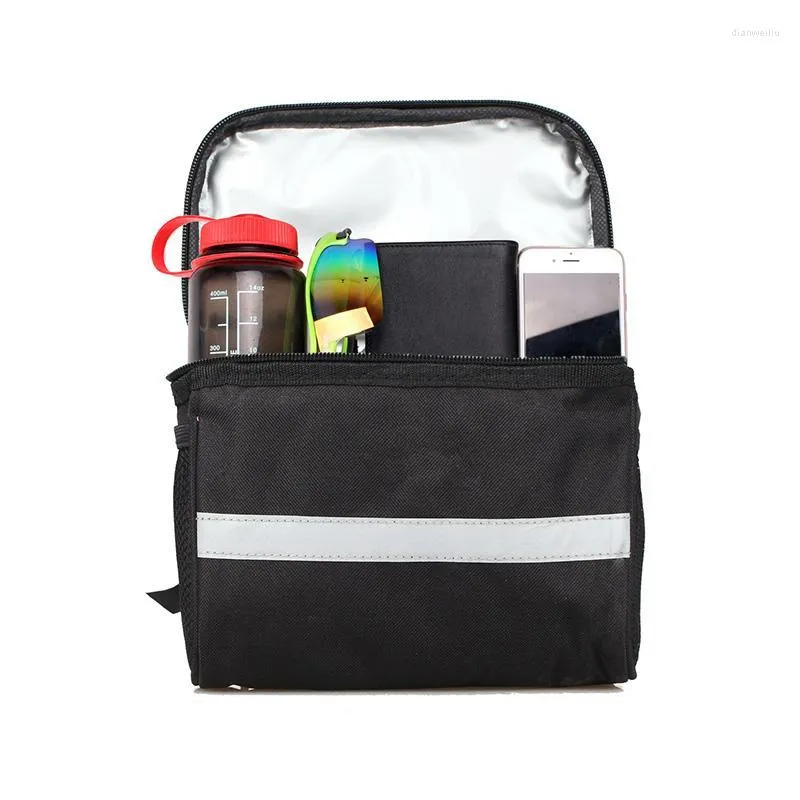 Organisateur de voiture AOZBZ isolation de vélo panier de sac avant avec bande réfléchissante accessoires de guidon de VTT