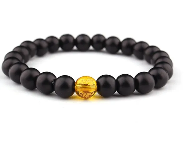 Fios de moda pedra natural 8mm ujgh4 charme ajustado multicolor arco -íris Nature Black Stone Vulcânica Lava Bracelete WSJ5