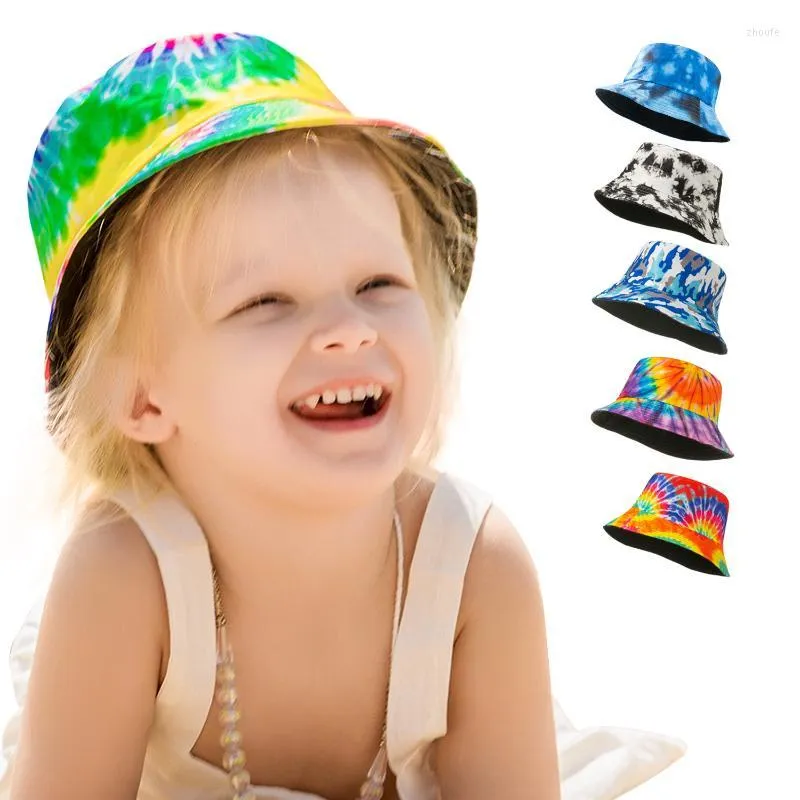 Berets Summer Cotton Fisherman Hat Vintage Letters Number Print Kids Bucket Panama Sun Outdoor Beach Fishing Cap