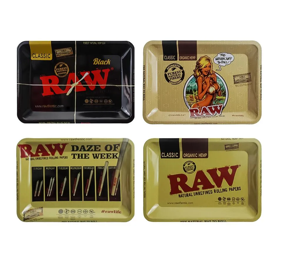 Raw Rolling Tray Metall Zigarette Rauchen Tabletts Tabak Platte Fall Lagerung 18 cm 12,5 cm Rauchen Zubehör Grinder Roller