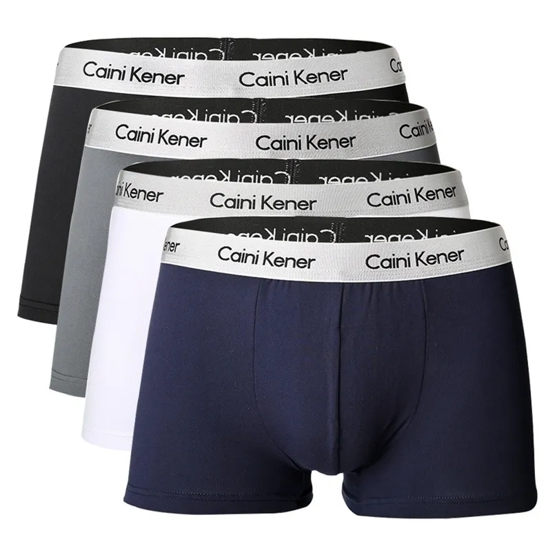 Onderbroek 4 Stuks Mannen Boxers Man Korte Ademende Flexibele Comfortabele Shorts Mooie Effen Slipje 220826