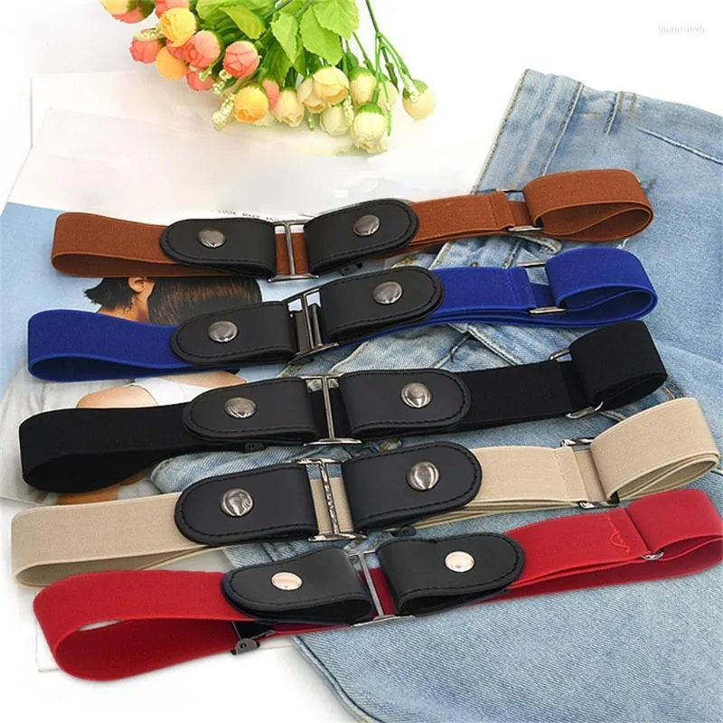 Belts Buckle-free Elastic Invisible Belt Fashion Women's Punk Style Ladies Jeans Dress No Buckle Belt#B