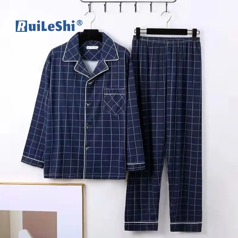 Herren-Nachtwäsche, Seidenpyjama-Set, Nachtwäsche für Männer, bequeme Pyjamas, 3XL, langärmelig, lässig, Heimkleidung, Frühling und Herbst, Seide, Junge, Freizeit-Nachtwäsche 220827