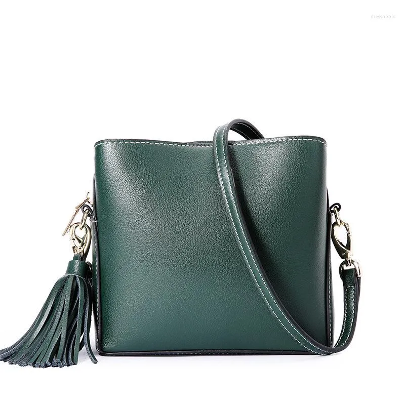 Evening Bags 2022 Spring And Summer European American Fashion Genuine Leather Handbags Female Simple Shoulder Messenger