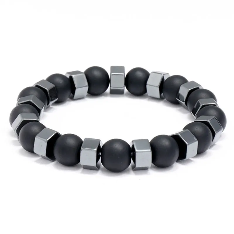 Natuurlijke stenen handgemaakte kralen strengen bedel armbanden yoga sport elastische sieraden voor mannen feestclub decor