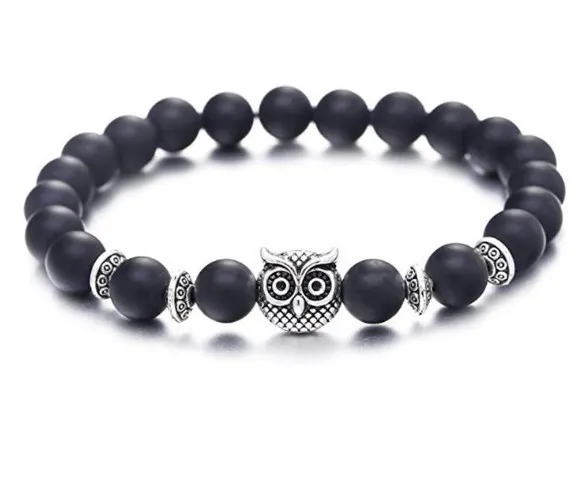 Fasci di moda pietra naturale pietra naturale 8mm punk multicolore agata chakra guarigione reiki buddha yoga bracciale elastico seu