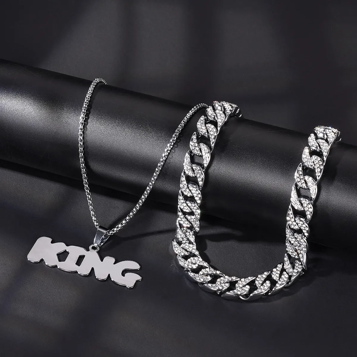 Pendentif Colliers Pendentifs Gradué Tennis Bijoux De Mode Zircon Croix Collier Hip Hop Chaîne En Or Pour Hommes Femmes Drop Delivery KING