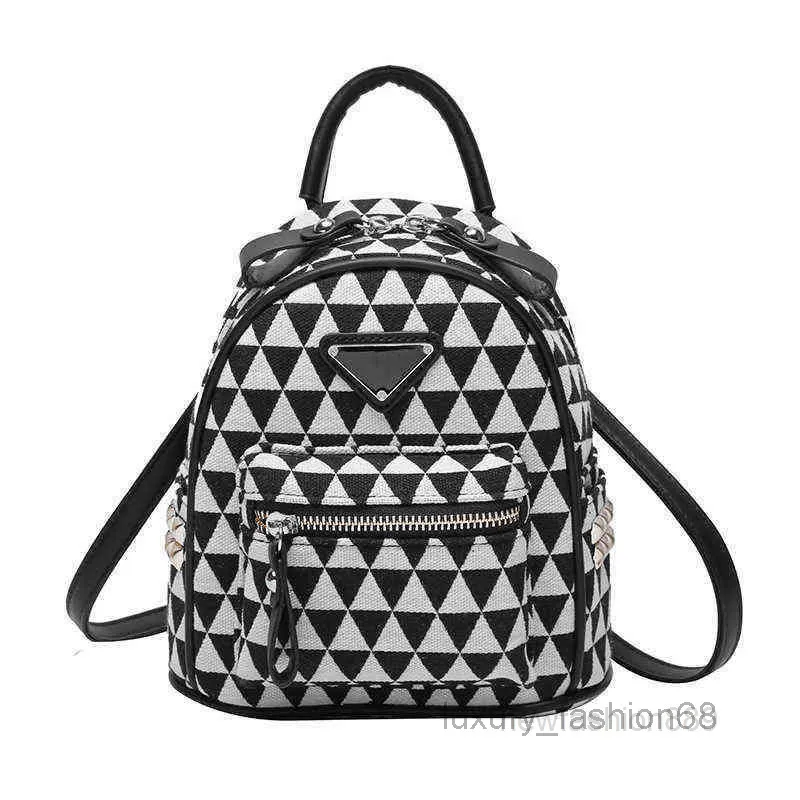 School Bags School Bags Canvas Trendy Version Fashion Contrast Lattice