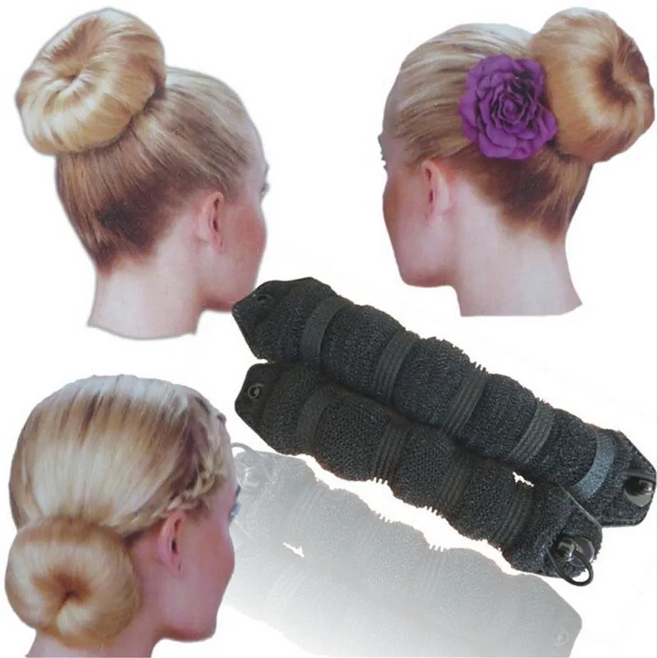 2pcs Fashion Hair Accessessy Styling Elegant Magic Bun Maker DIY инструмент для стиля #R45351J