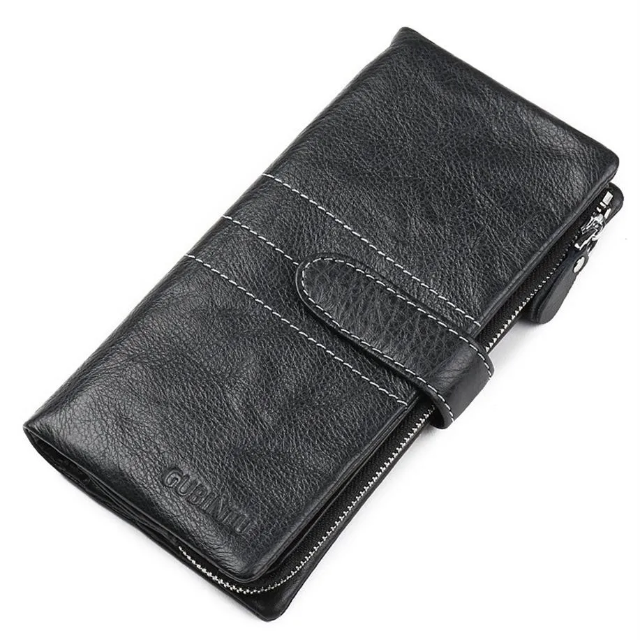 رمز 147 حقيبة من الجلد الجلود الأصلي محفظة Long Zipper Bag مع جيب العملة وحوامل البطاقات امرأة عالية الجودة 271W
