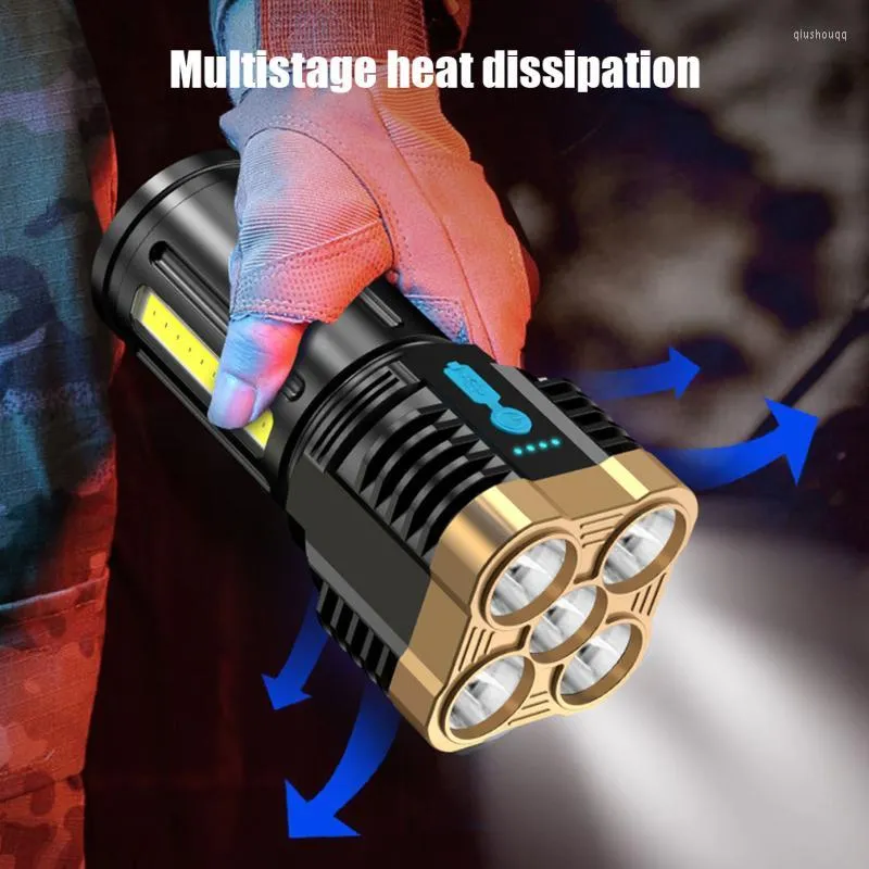 Flashlights Torches Super Powerful LED Tactical Torch USB Rechargeable Waterproof Lamp Ultra Bright Lantern Camping 4/5 Core