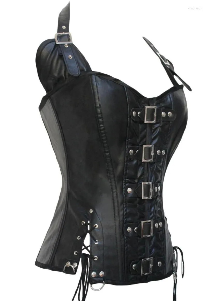 Cinture Nero/Caffè Fibbia Corsetto Steampunk Corsetti postnatali Bustini Sexy Snellente Sottoseno