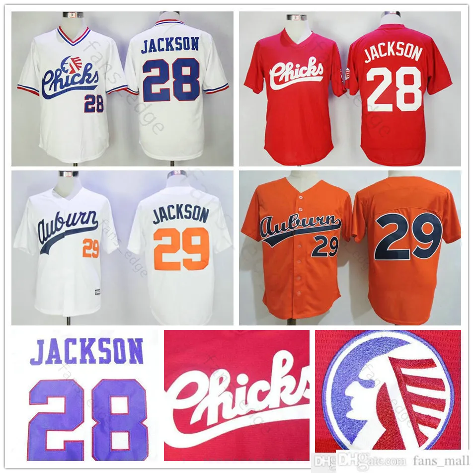 Men's 28 Bo Jackson Memphis Chicks Movie Retro Baseball Ed Jersey Best Quality White Fast Shipping