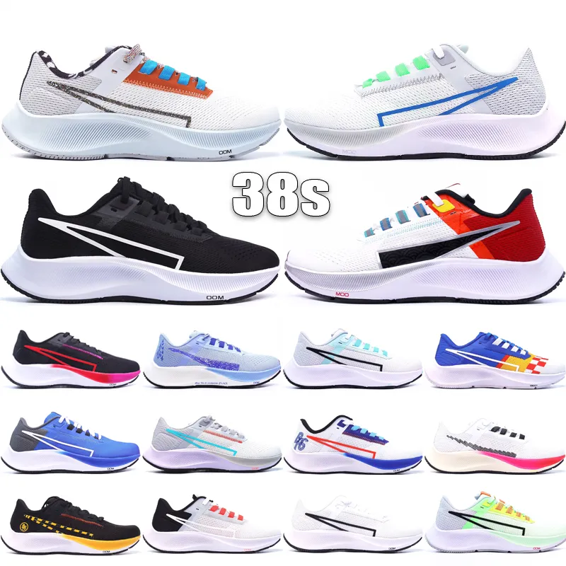 Pegasus 38 Men Women Trail Running Shoes Royal Plaid Made From Sport Copa Sail Pink Glaze Multicolor Metallic Silver Outdoor Sneakers Size 36-45