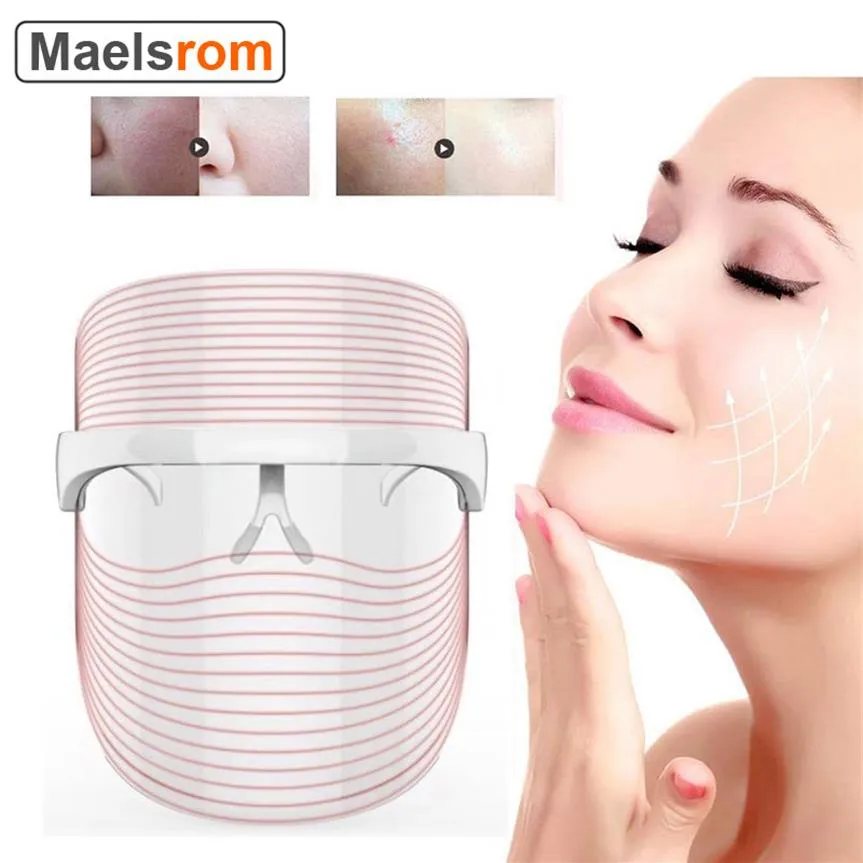 3 Colors LED Light Facial Mask LED Pon Therapy Face Mask Anti-aging Anti Acne Wrinkle Removal Skin Care Tighten Beauty Salon LED Toys277z