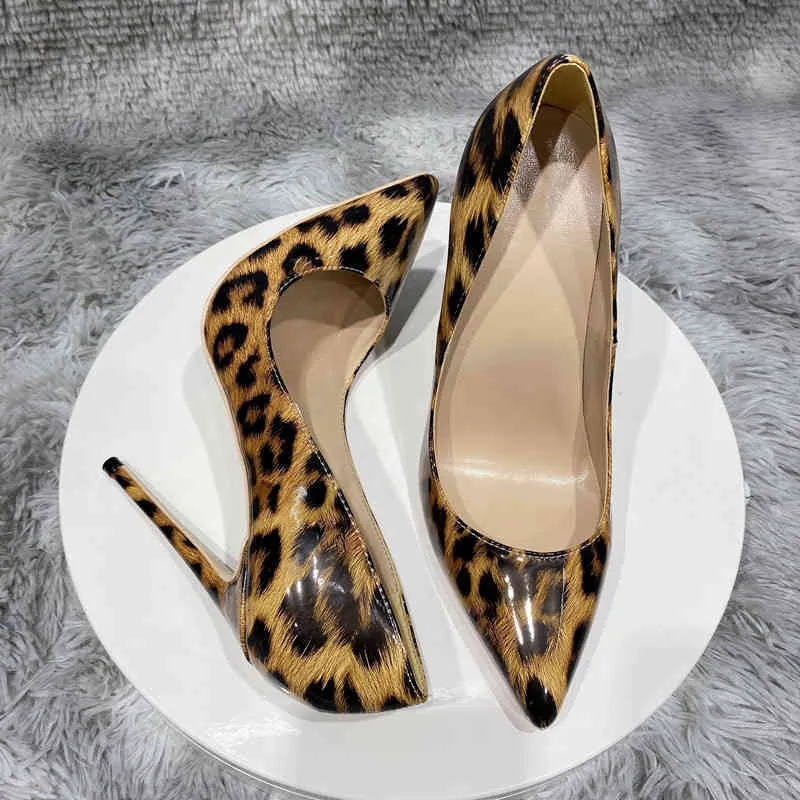 Sapatos de vestido noenname de saltos altos de saltos altos da moda se sexy leopard ser personalizado 33-45large 10cm 12cm Super Fine Heel 9xfd qpde
