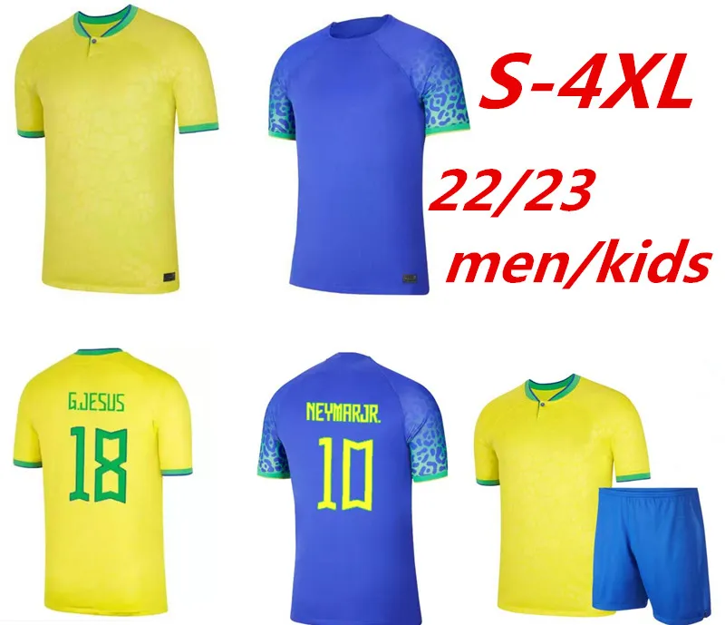 S-4XL 2022 fotbollströja Camiseta de futbol världscupen 2023 PAQUETA NERES COUTINHO BRASILS fotbollströja FIRMINO JESUS MARCELO PELE brasil maillot de foot herr barn 999