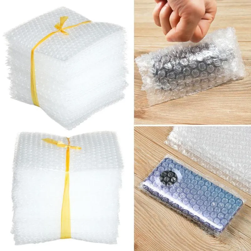 Förvaringspåsar 50st PE Clear kuvertplastdämpning täcker skyddande wrap vit bubbla påse skum packning stötsäker paket