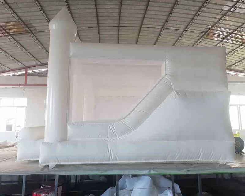 Advertising Inflatables High quality Inflatable Bounce Houses Wedding Bouncy Castle With Slide Combo All white Bouncer jumping bed For Sale Free ship to door