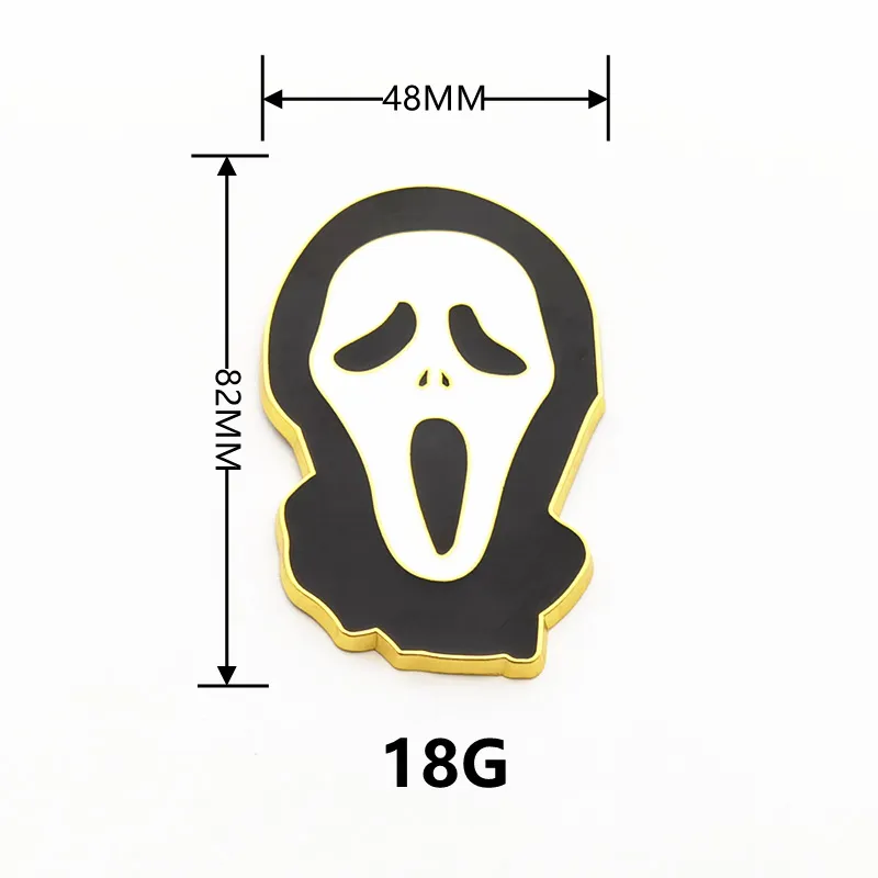 Car Sticker Halloween Decor Scream Ghost Skull Emblem Auto Badge Motorcycle Decal For Auto Styling Decoration