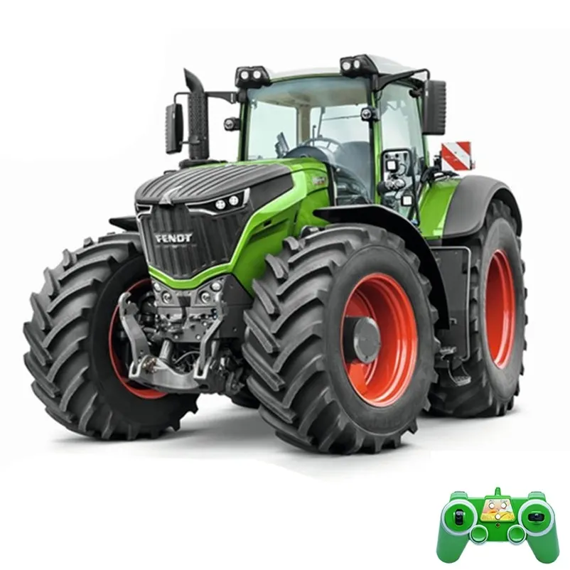 Eléctrico RC Coche Tractor 1/16 Camión Granja 2 4G Control remoto Remolque Descarga Rastrillo Agua Simulado Vehículo de construcción grande Juguete 220829