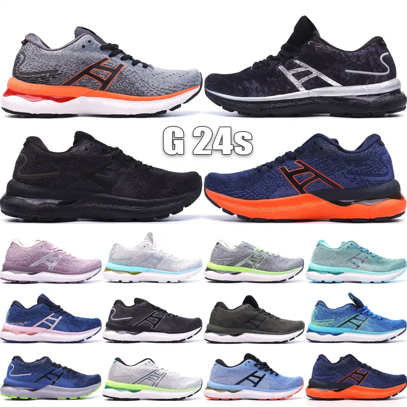 Top Gel-N 24 Marathon Men Women Running Shoes 2022 Designer Sheet Rock Shocking Orange Barely Rose White French Blue Outdoor Sneakers Size 36-45