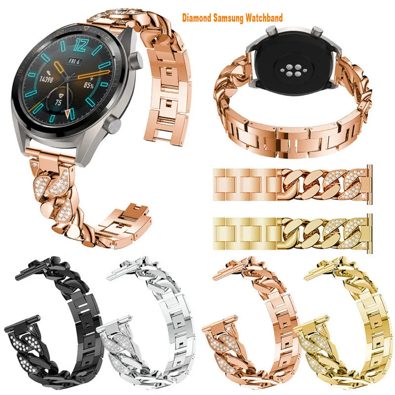 Jewelry Diamond Smart Straps watchband Bracelet Replacement 20mm 22mm for Samsung Watch Active 2 Bands Galaxy Watch 4 Classic Band 46mm 42mm