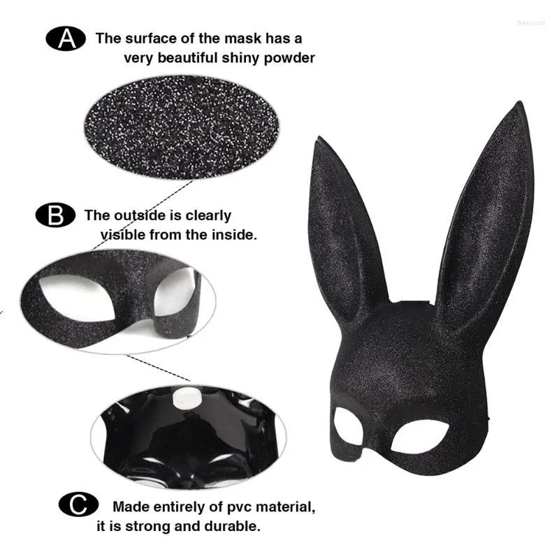 Maschere per feste 2022 Donne Ragazza Sexy Orecchie Maschera Carino Lungo Bondage Halloween Masquerade Cosplay