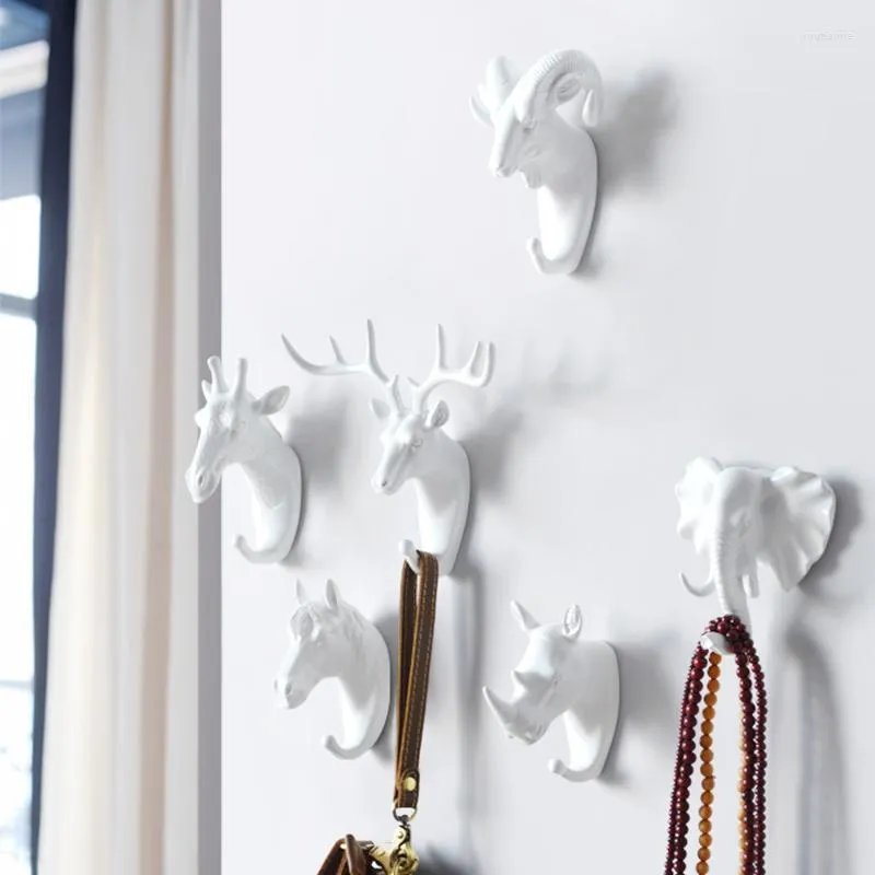 Hooks Animal Key For Wall Hook Nail-free Living Room Decoration Hanging Elephant Keys HolderHooks & Rails