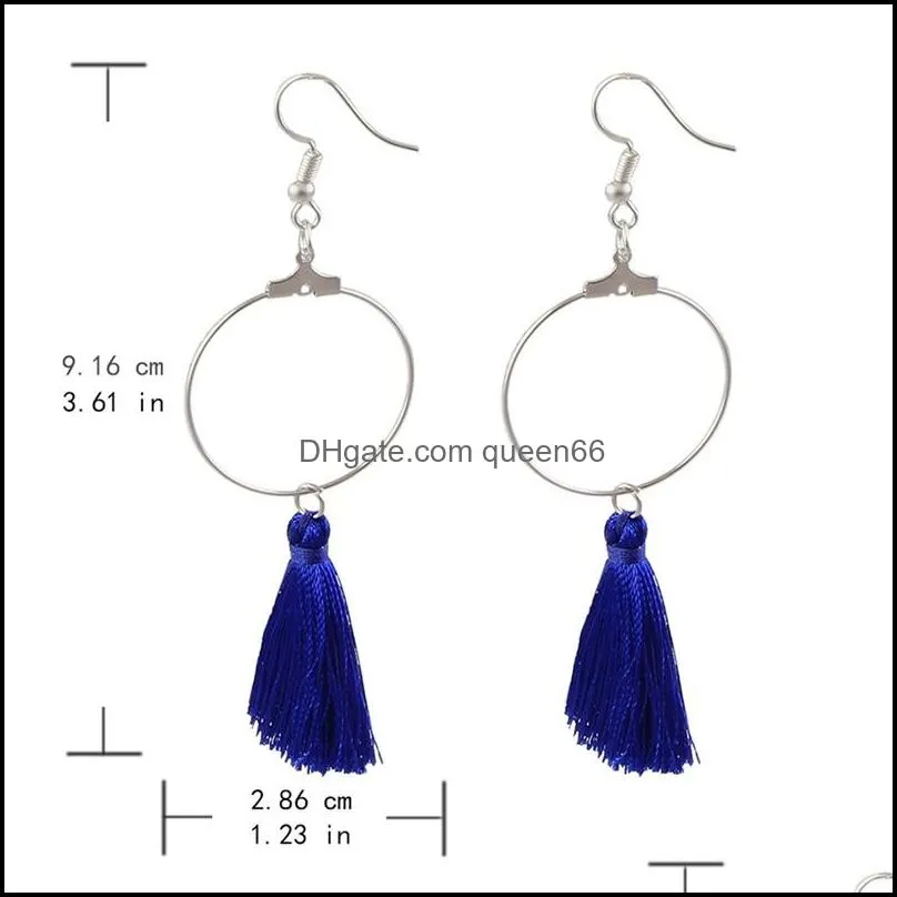 Dangle Chandelier Simple Round Tassel Earrings Ring Pendant Ladies Intellectual Elegant Stainless Steel Valentines Day Dhseller2010 Dhhwx