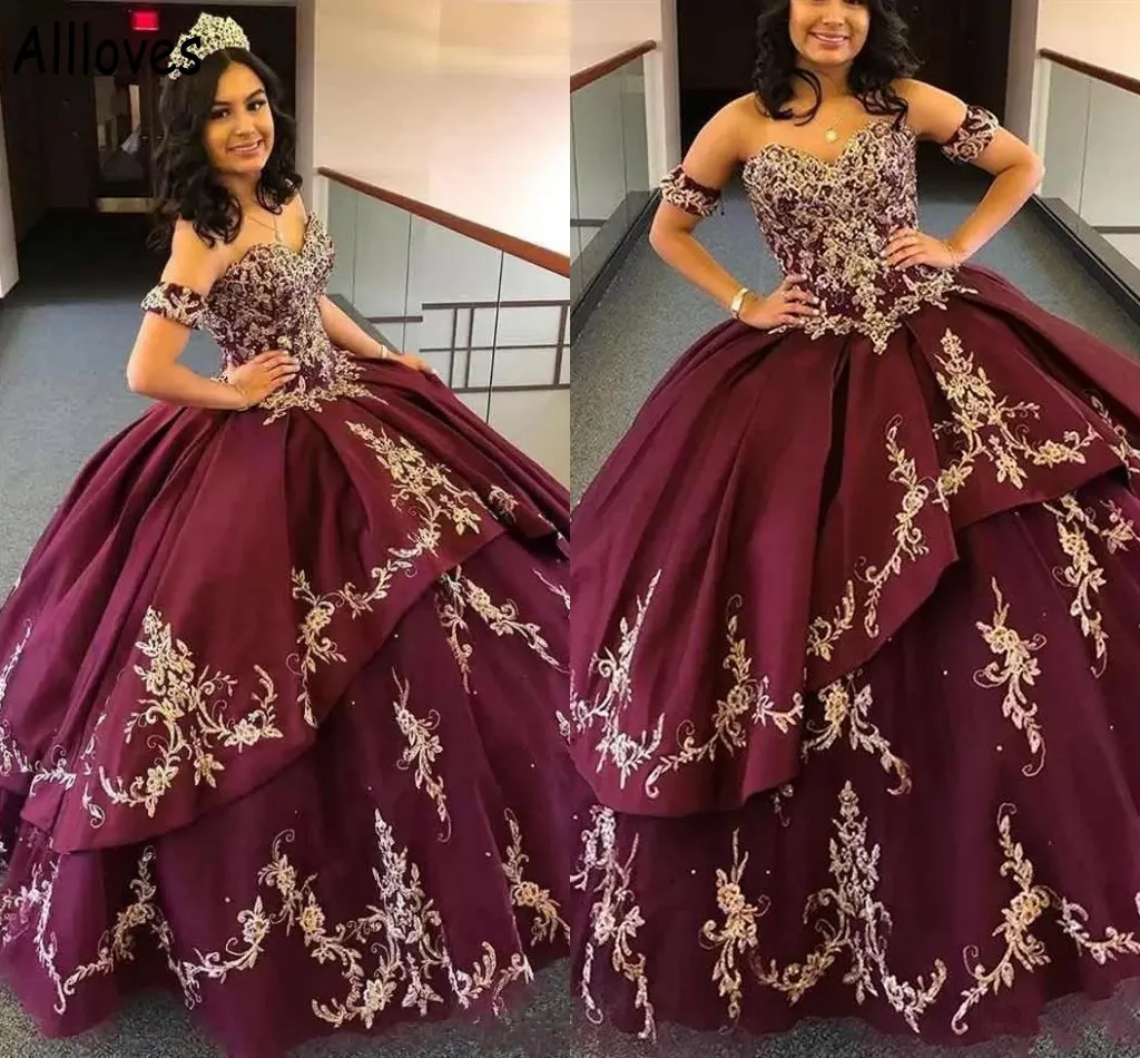 Tatlı 15 Ballsown Quinceanera Kızlar için Elbiseler Sweethert zarif dantel aplike katmanlı kabarık etek prenses balo parti elbisesi artı beden kadınlar seksi vestidos cl1023