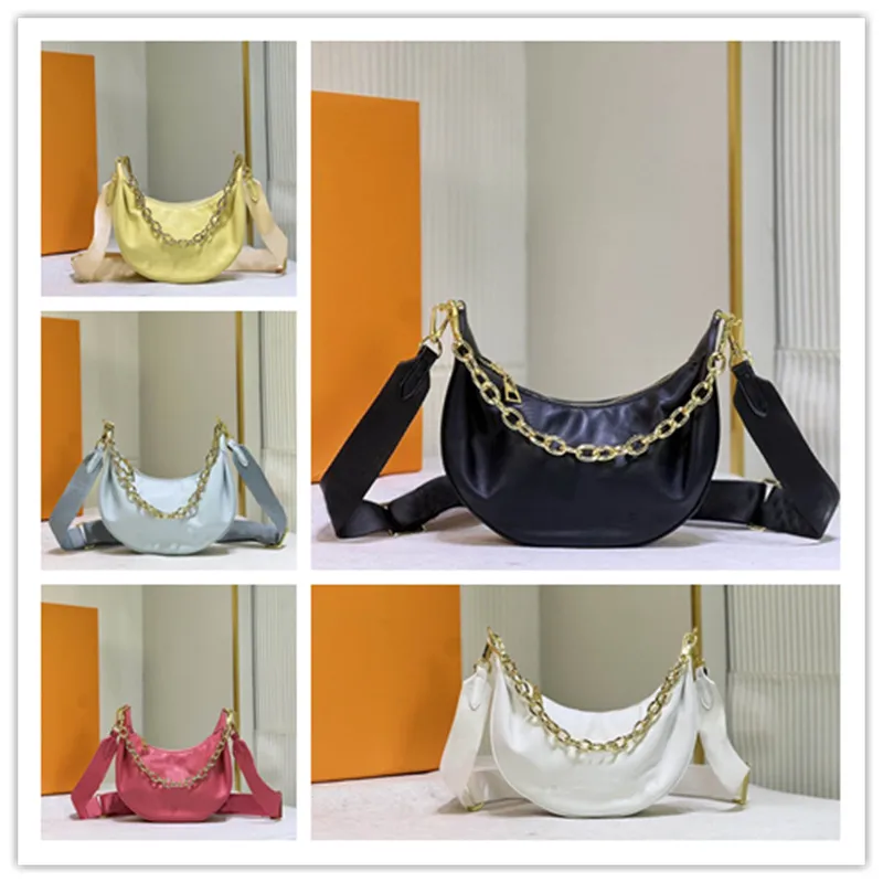 Designer Luxury 2WAY Shoulder Bag M59799 Over The Moon Dragon Fruit Pink Calf Leather Bags Gold Chain CrossbodyBag