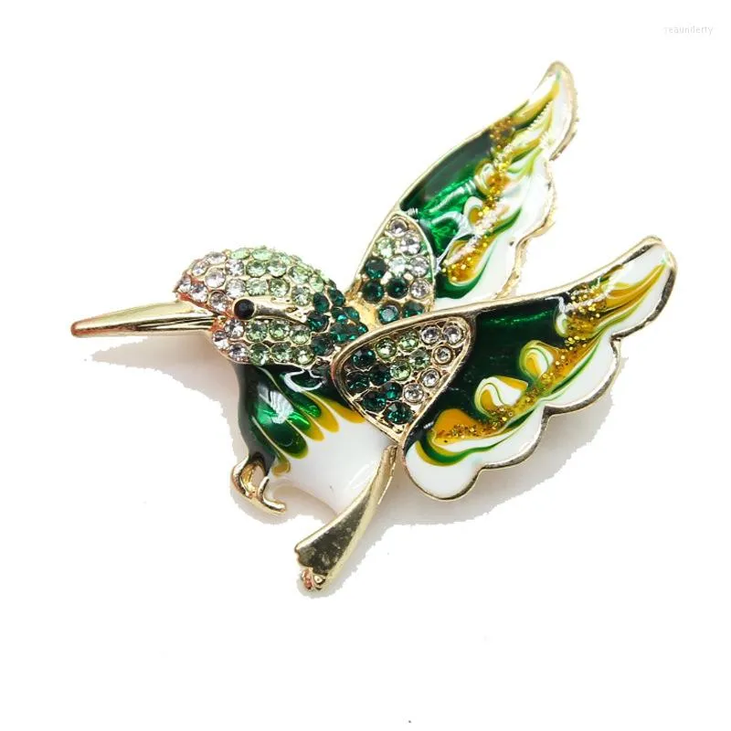 Broschen Elegante Pin Frauen Brosche Strass Geschenke Cartoon Kolibri Brust Zubehör Schmuck Körper