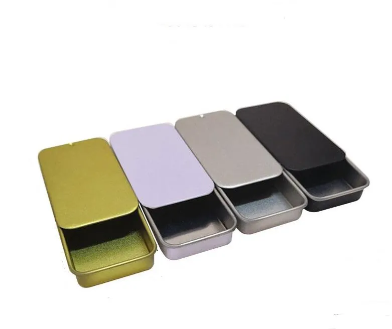 Wholesale Storage Boxes Bins Slide Top Rectangular Metal Tin Containers ...