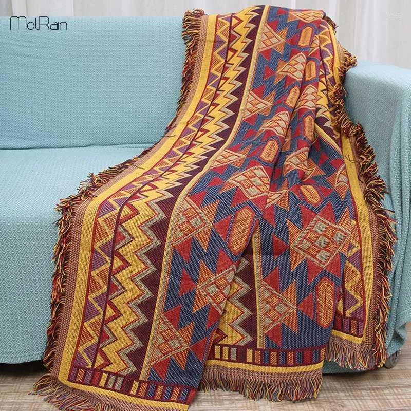 Cobertores Índia fios cobertor algodão grosso cobertor bohemian tassels quentes para camas Sofá Plano de alta qualidade Tampa de impressão