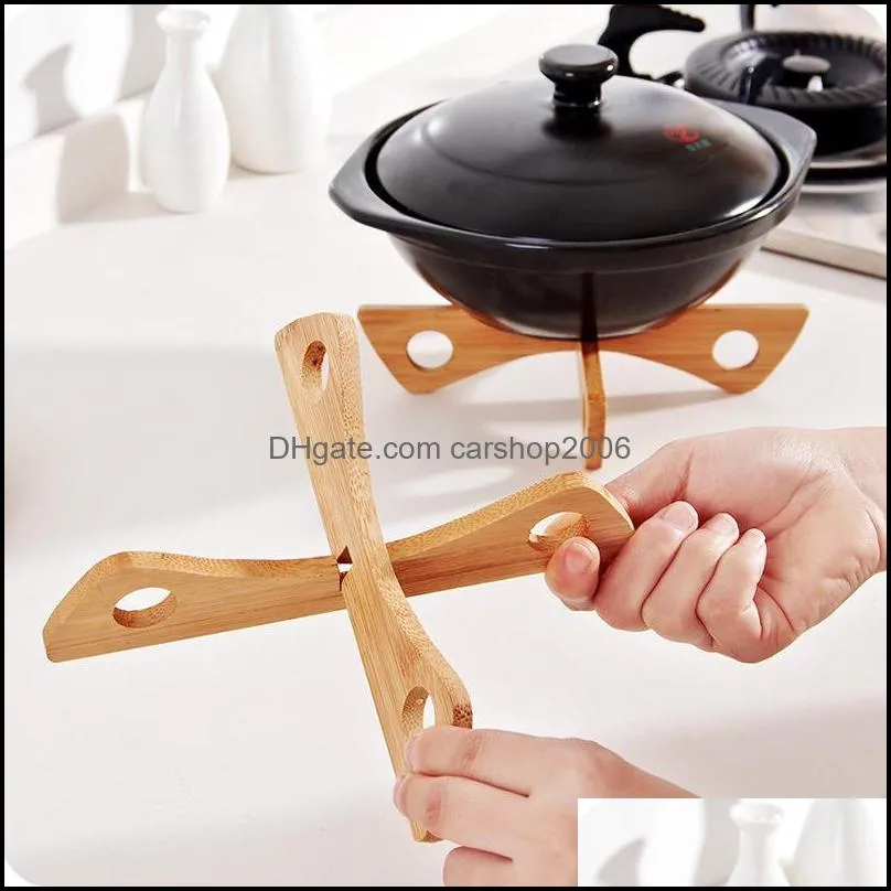 Mats Pads Bambou Matériel Casserole Étagère Cuisine Protéger Table Empêcher Les Brûlures Pad Hangable Amovible Crossover Type Carshop2006 Dhtxs