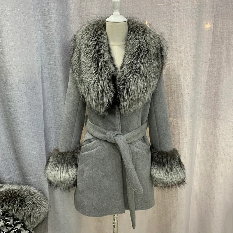 Manteau-paletot Femme Camel Avec Strass Et Col En Vraie Fourrure - Taille S/M, Neuf Avec étiquette