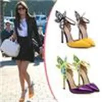Brand Sophia Webster Cleo Sandals Genuine Leather Pumps Butterfly Ultra High Heel Sandals For Women Sexy Stiletto Shoes xz141