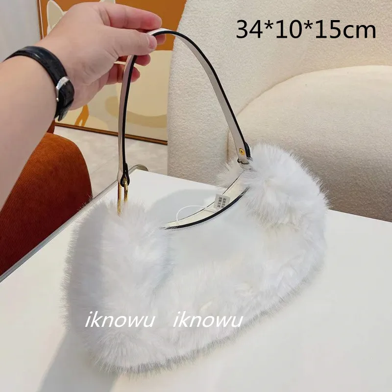 Evening Bags furry O Lock Swing designer bags Winter Fur Bags luxury handbag woman shoulder bag underarm baguette fashion purse me242l