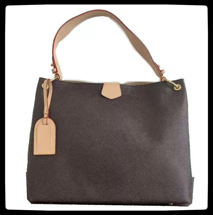 M43704 5A QualityWomen Bag Wallet MM Hobo Classic Purse本革のしなやかなフラットストラップレディショルダーバッグ