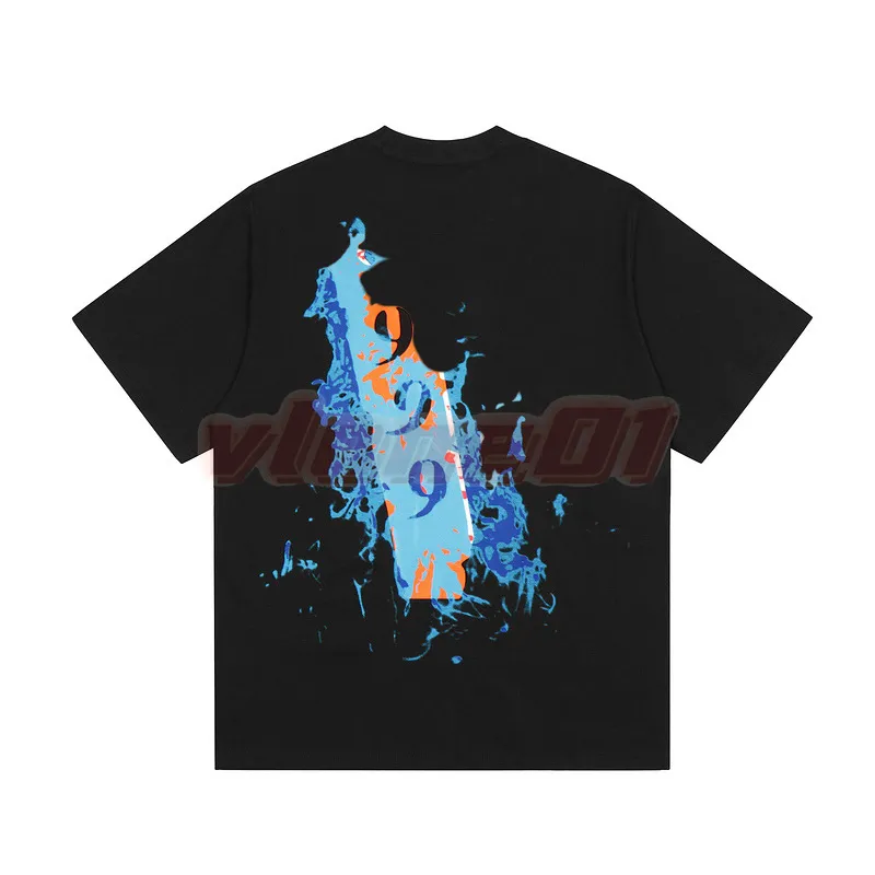 Mens Fashion Wave Printing T ermens خارج الأكمام القصيرة المحملات الأزواج Hip Hop Street Tops Size S-XL