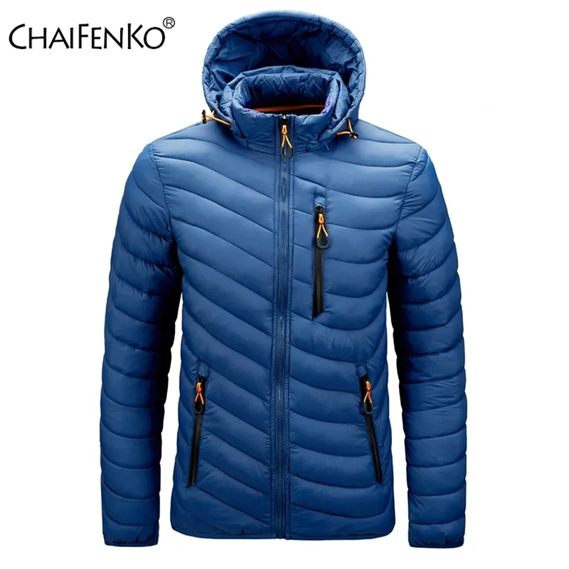 Mens Down Parkas Chaifenko Brand Winter Warm Waterproof Jacket Män Autumn Thick Hooded Parkas Mens Fashion Casual Slim Jacket Män 220829