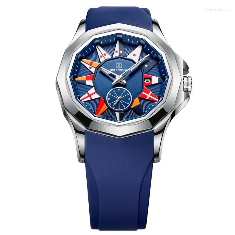 腕時計のファッションメンウォッチトップ到着小さな2番目のダイヤル防水オートデートクォーツリストレリジオマスキュリノ