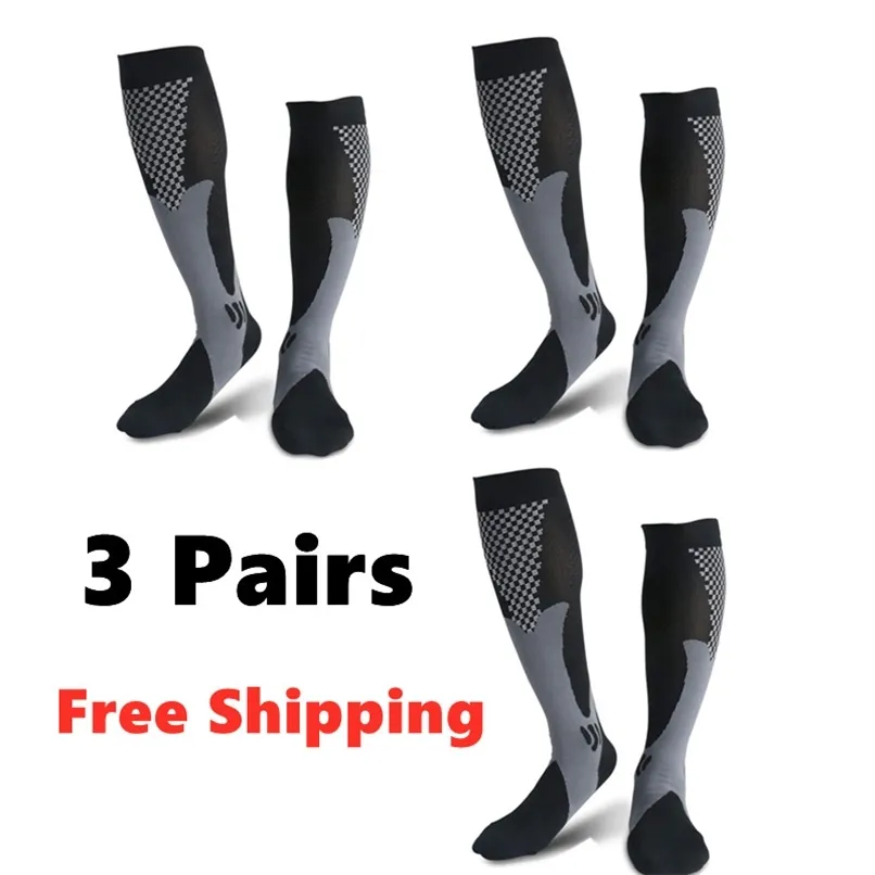 Mens Socks 367 Par Compression Socks Women Män 30 mmHg Bekväm anti -trötthet Athletic Nylon Nursing Sport Running Stockings 220829