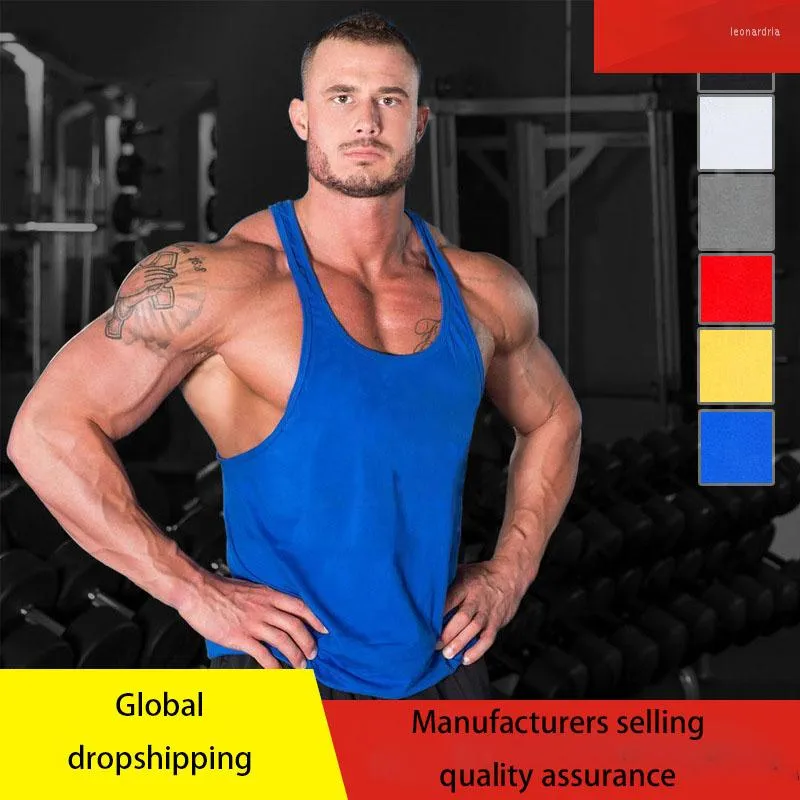 Heren tanktops sportscholen top zomermerk katoen mouwloos shirt casual mode fitness stringer mannen bodybuilding kleding s-xxl