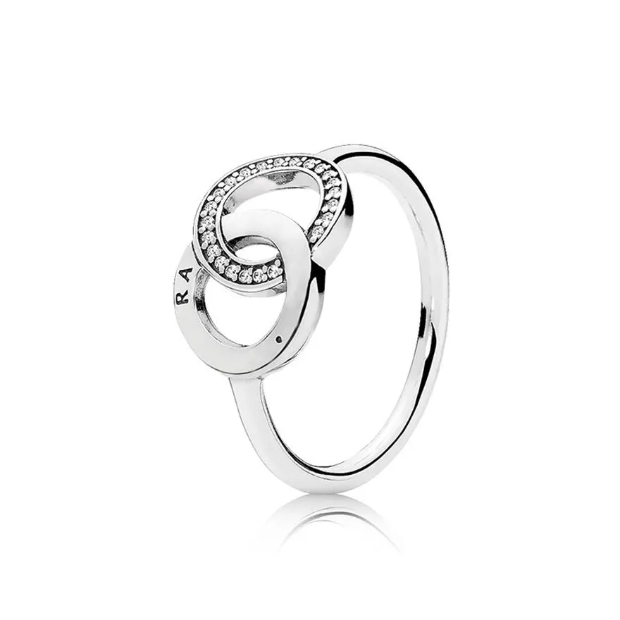 أصيل 925 Sterling Silver CZ Diamond Wedding Ring Logo Box Origin