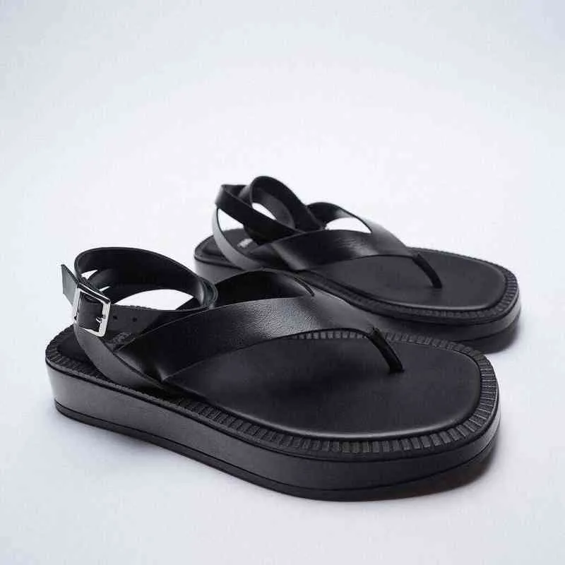 sandals ZA Fashion Woman Sandals 2022 NEW Casual Flip-flop Summer Shoes Big Size Platform Flat For Women Beach Slides 220623