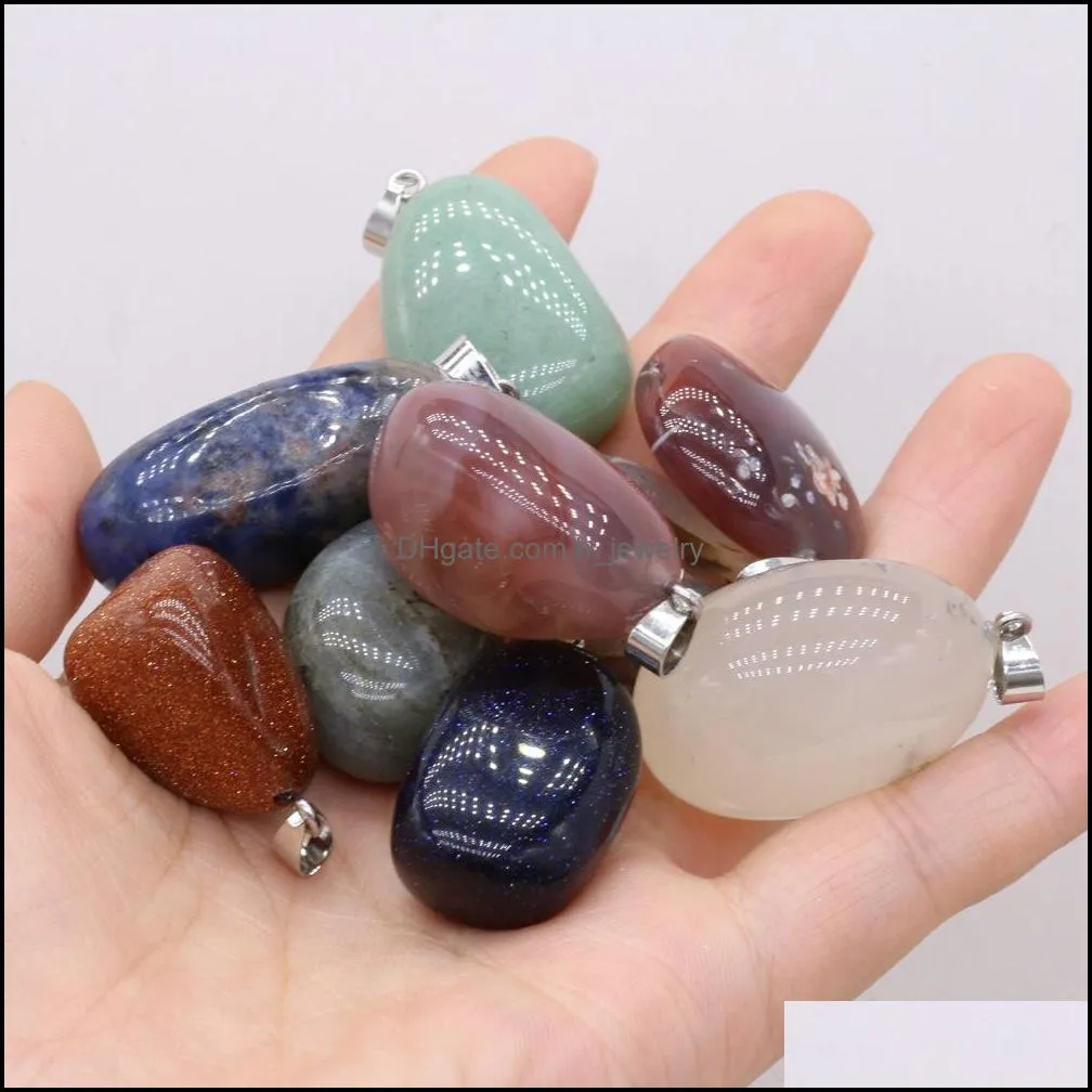 Charms Reiki Healing Charms IRREGAR образуйте энергию камень розовый белый кулон хрусталь