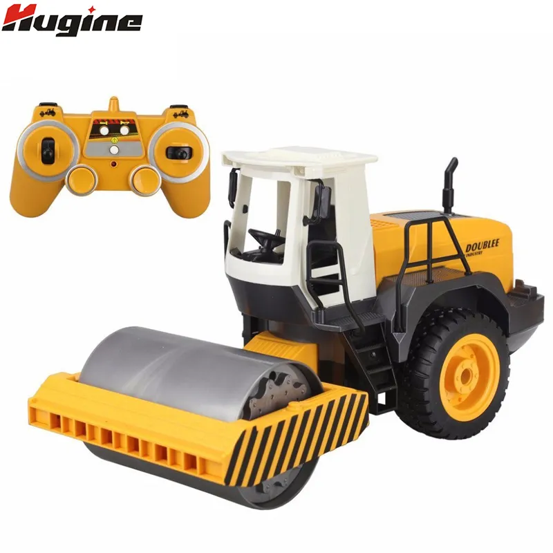 Electric RC Car RC Truck Road Roller 2 4G Remote Control Single Drum Vibrate 2 Wheel Drive Engineer Electronic Model Hobby Toys 220829