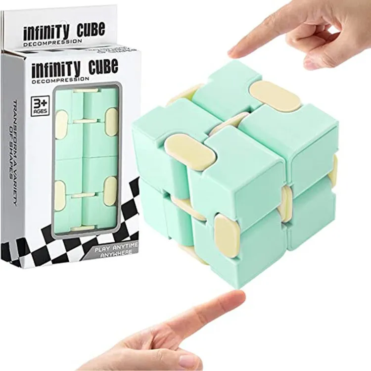 Infinity Cube Candy Color Fidget Puzzle Anti Decompression Toy Finger Hand Spinners Fun Toys for Adult Kids ADHD Stress Relief Gift 56